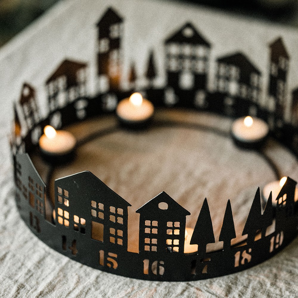 Advent tealight centrepiece