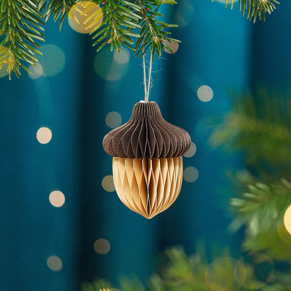 Large honeycomb paper acorns - set of 3