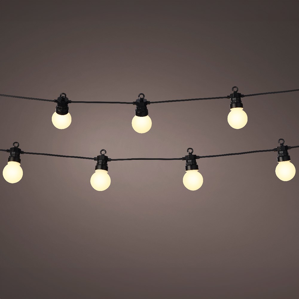 Warm white opaque bulb festoon lights