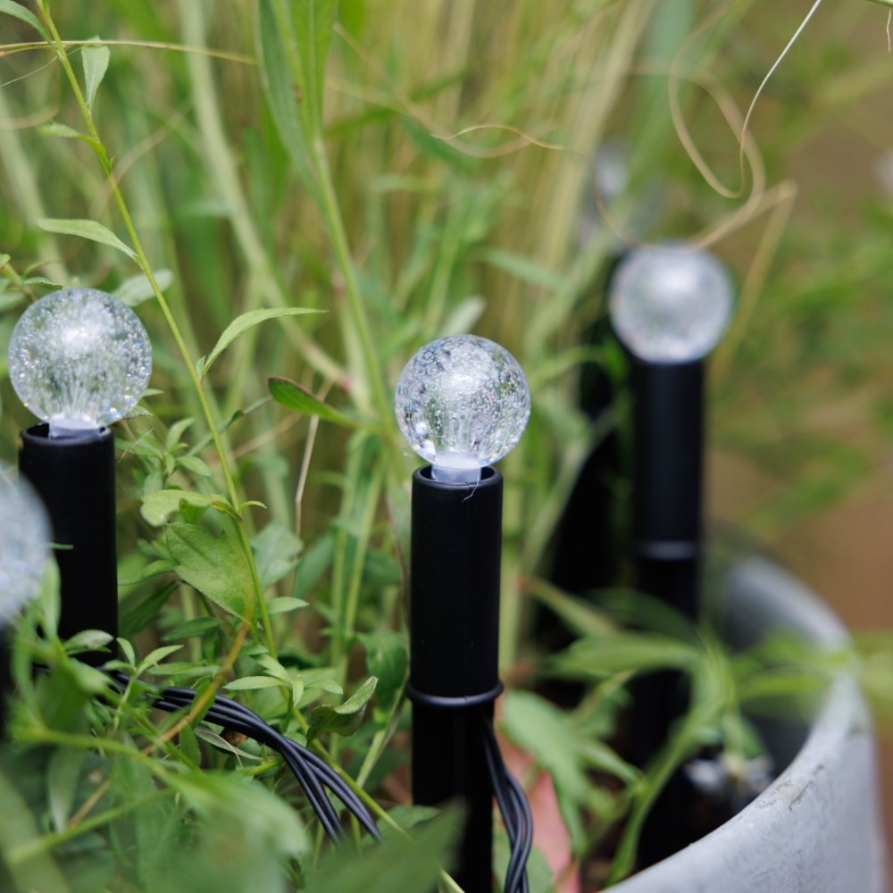 Solar crackle stake path lights