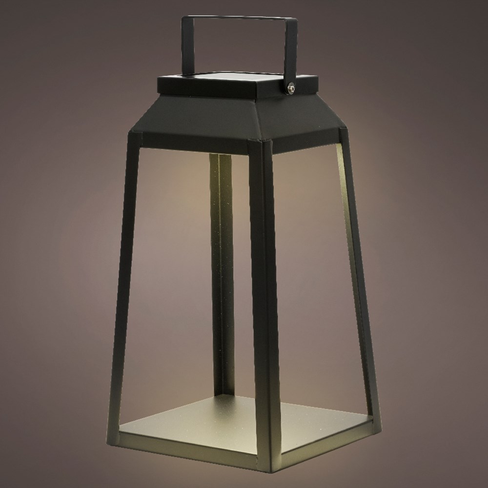 Black aluminium solar lantern