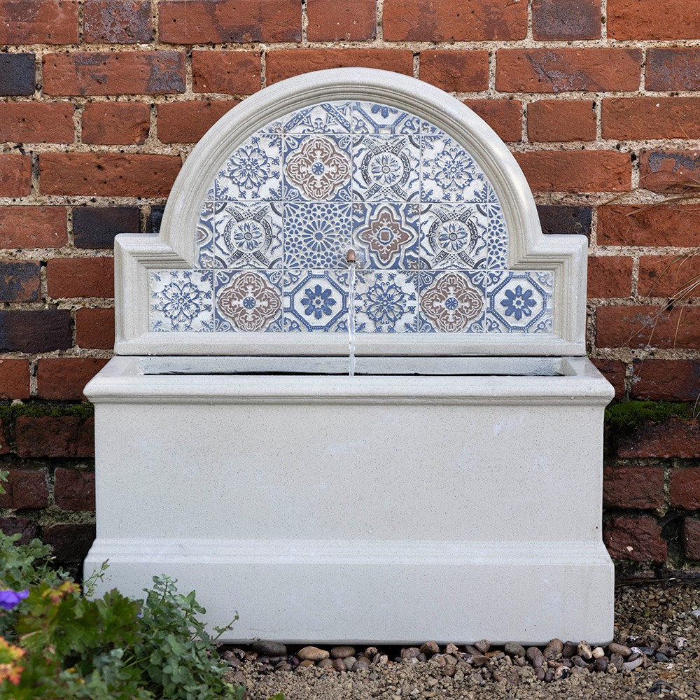 Large mosaic water feature - blue