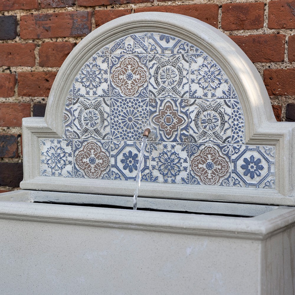Large mosaic water feature - blue