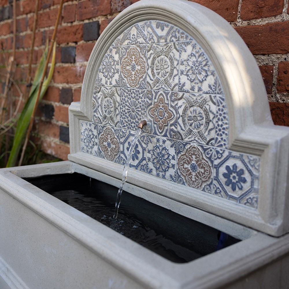 Large mosaic water feature - blue
