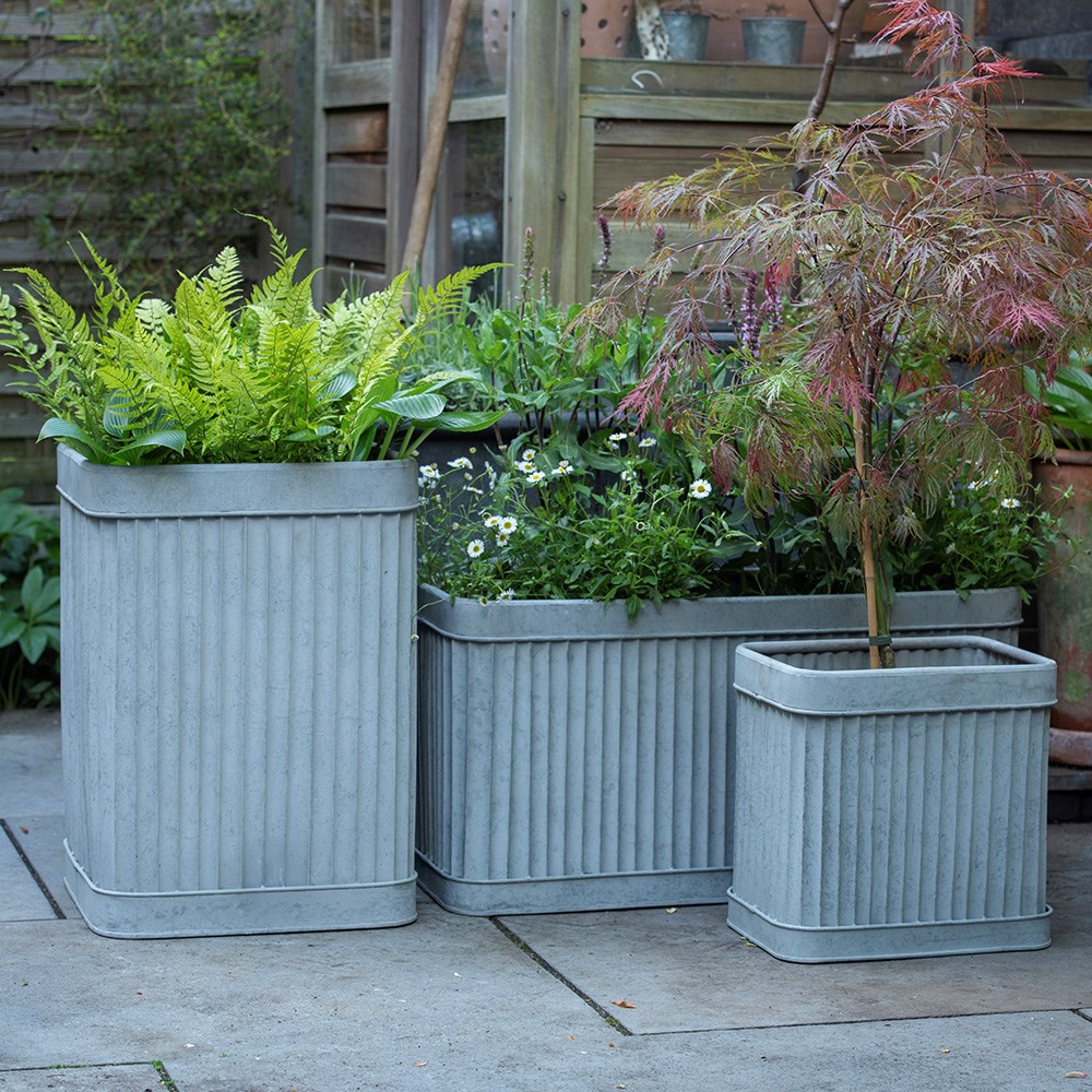 Rectangular dolly trough - aged zinc