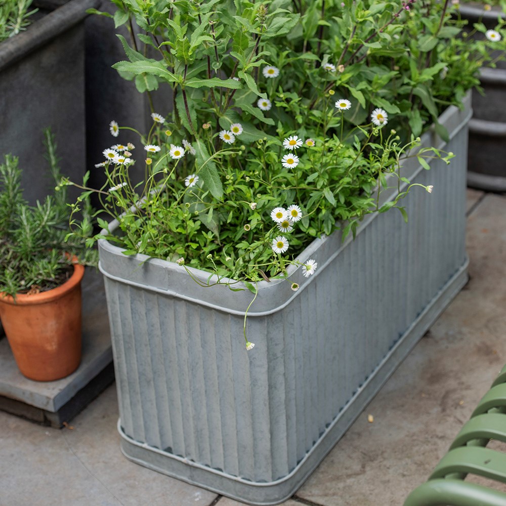 Rectangular dolly trough - aged zinc