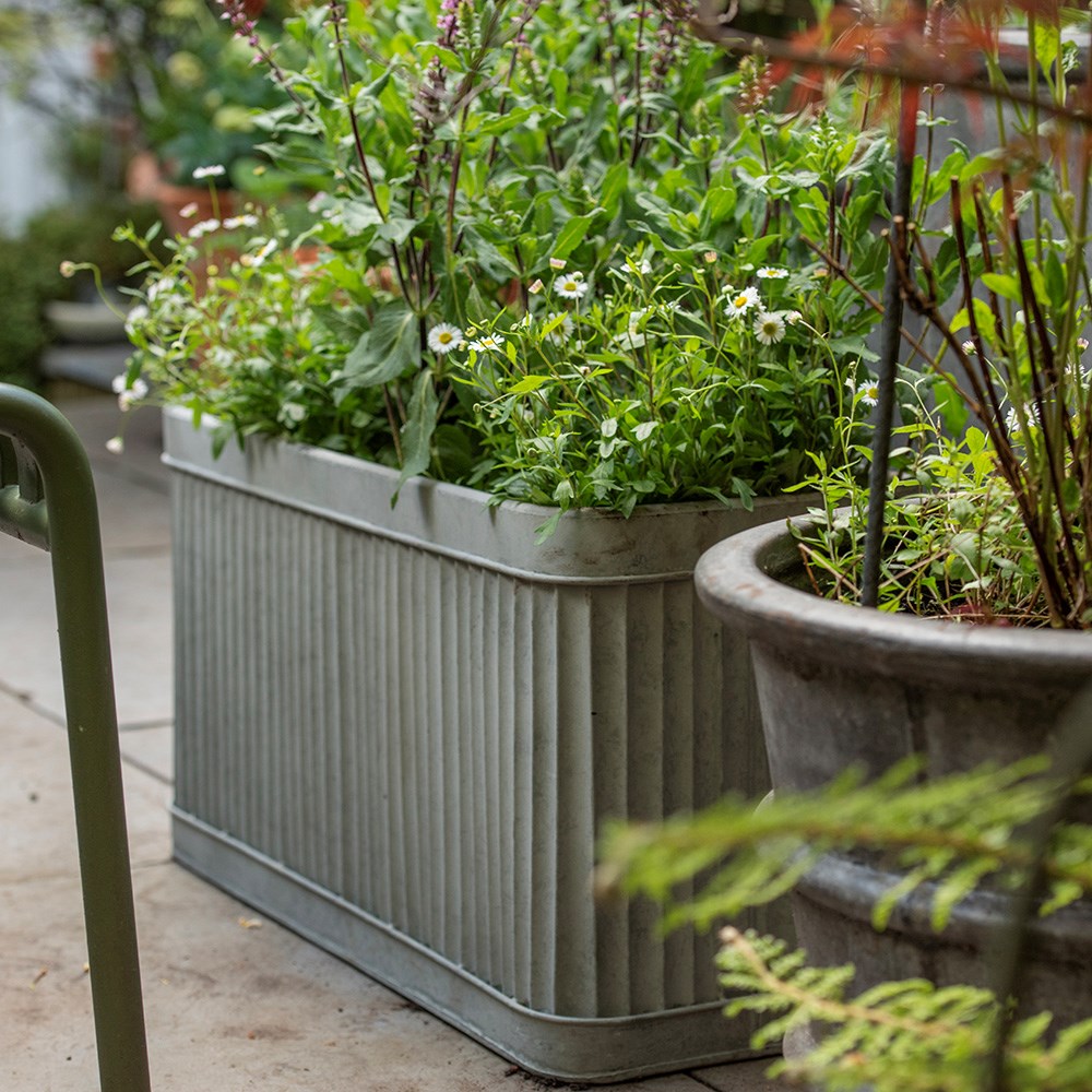 Rectangular dolly trough - aged zinc