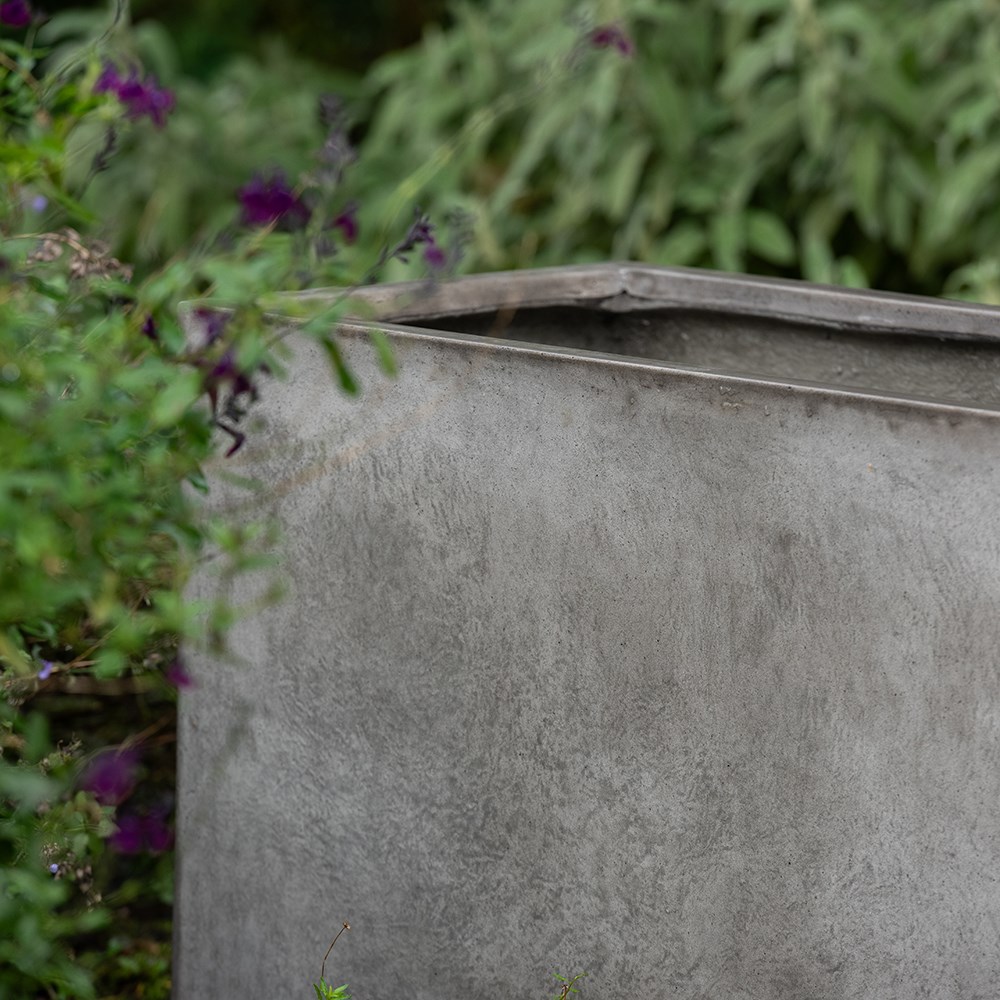 Rectangular terrace planter - weathered cement