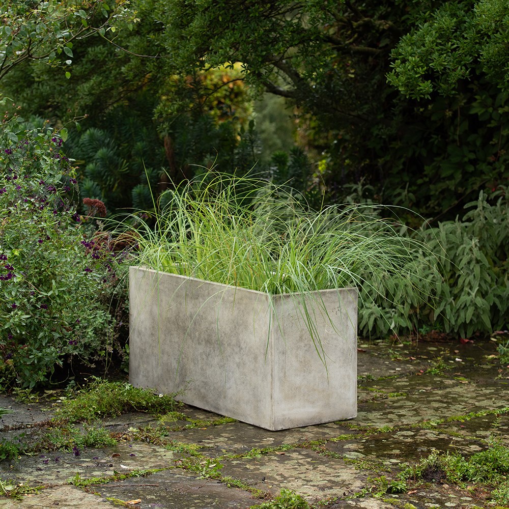 Rectangular terrace planter - weathered cream