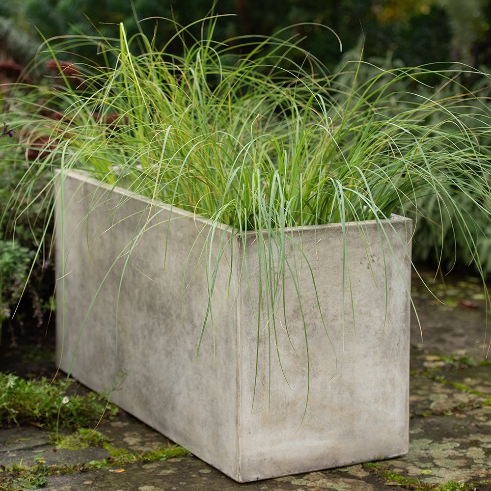 Rectangular terrace planter - weathered cream