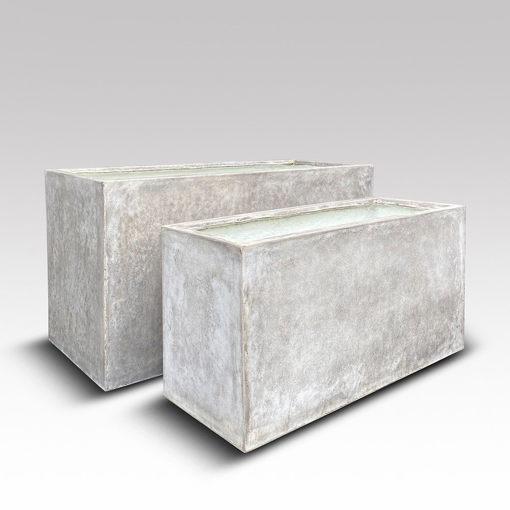 Rectangular terrace planter - weathered cream
