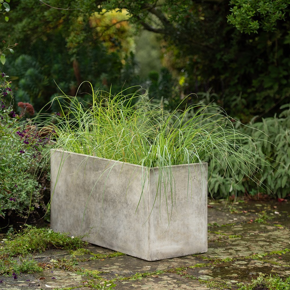 Rectangular terrace planter - weathered cream