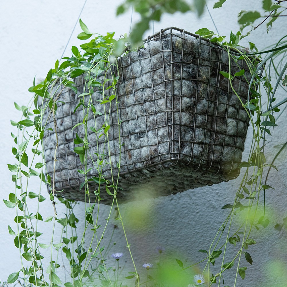 Wool hanging basket liners - set of 2