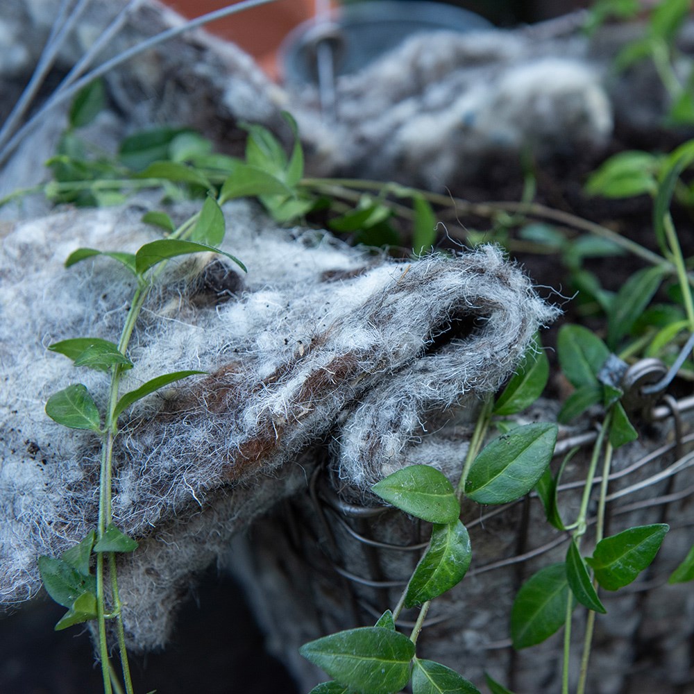 Wool hanging basket liners - set of 2