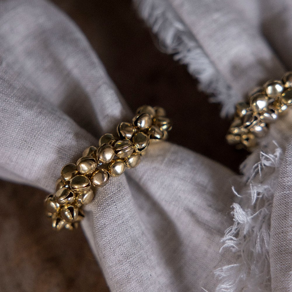 Golden bells napkin rings - set of 4