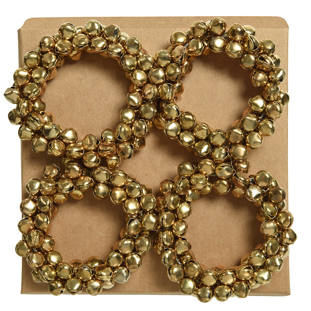 Golden bells napkin rings - set of 4