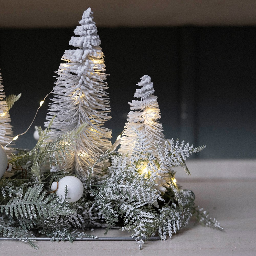 Snowy brush tree centrepiece