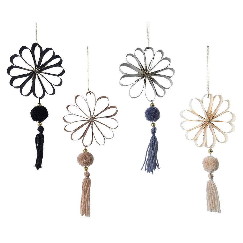 Paper tassel decorations - set of 4
