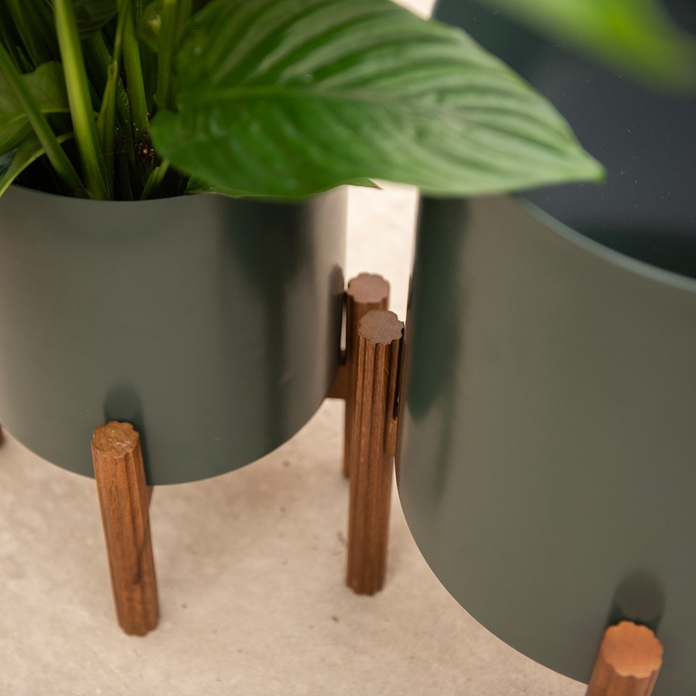 Oslo standing planters fir green - set of 2