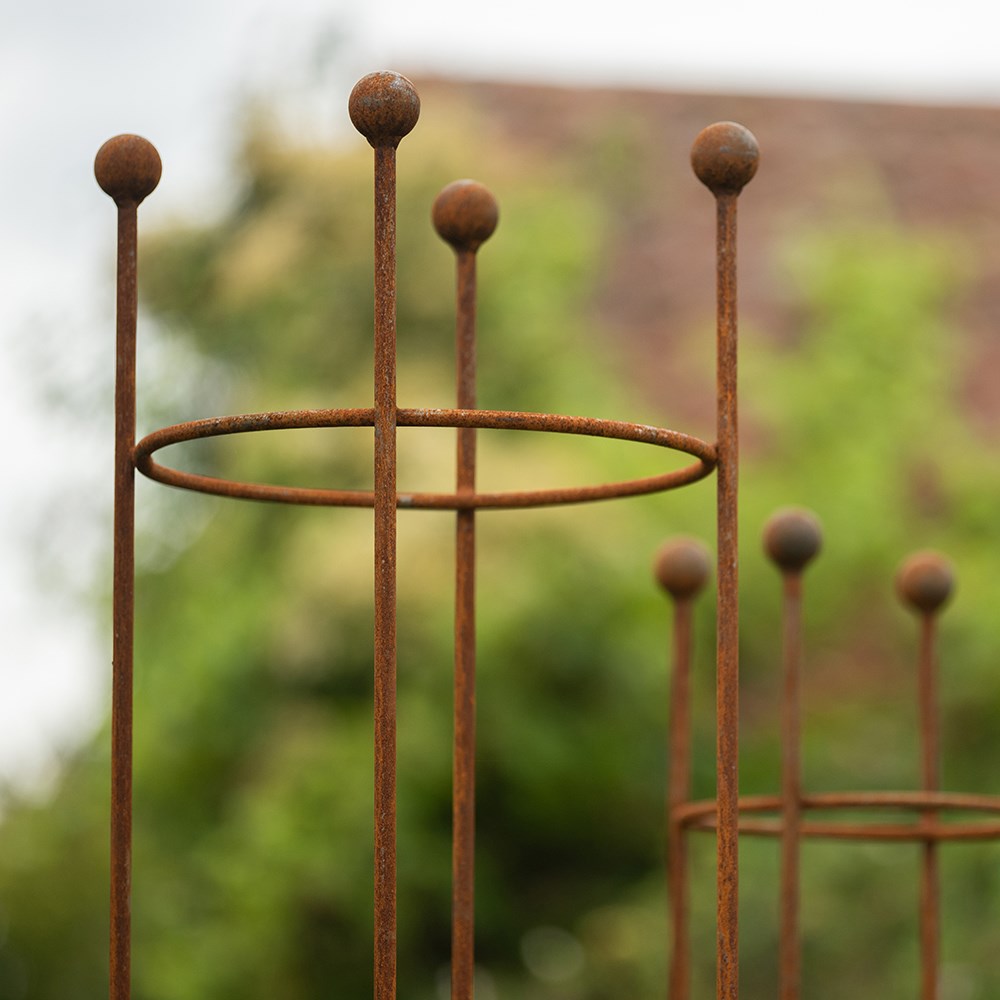 Castle plant support frame set of 3 - rust