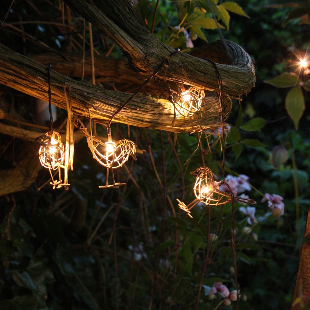 Solar robins string lights warm white