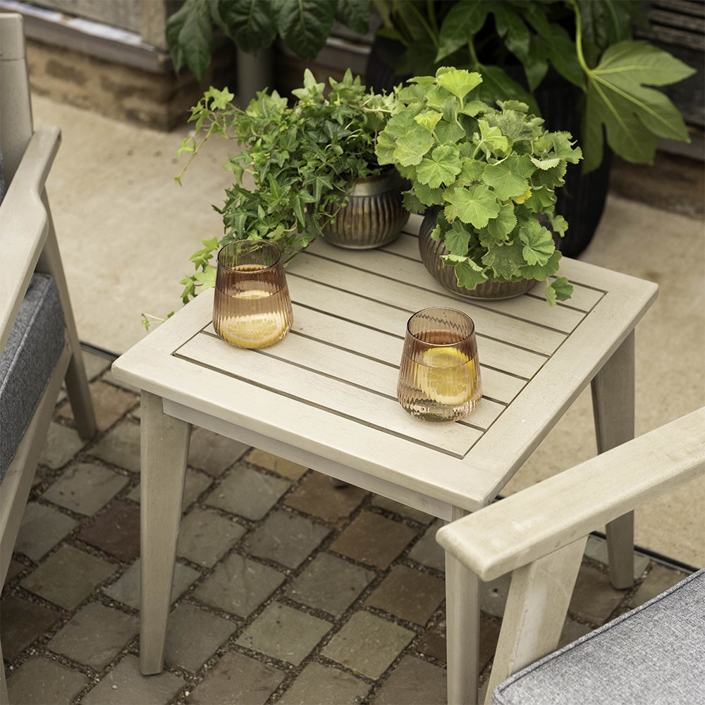Greywashed chair and footstool set
