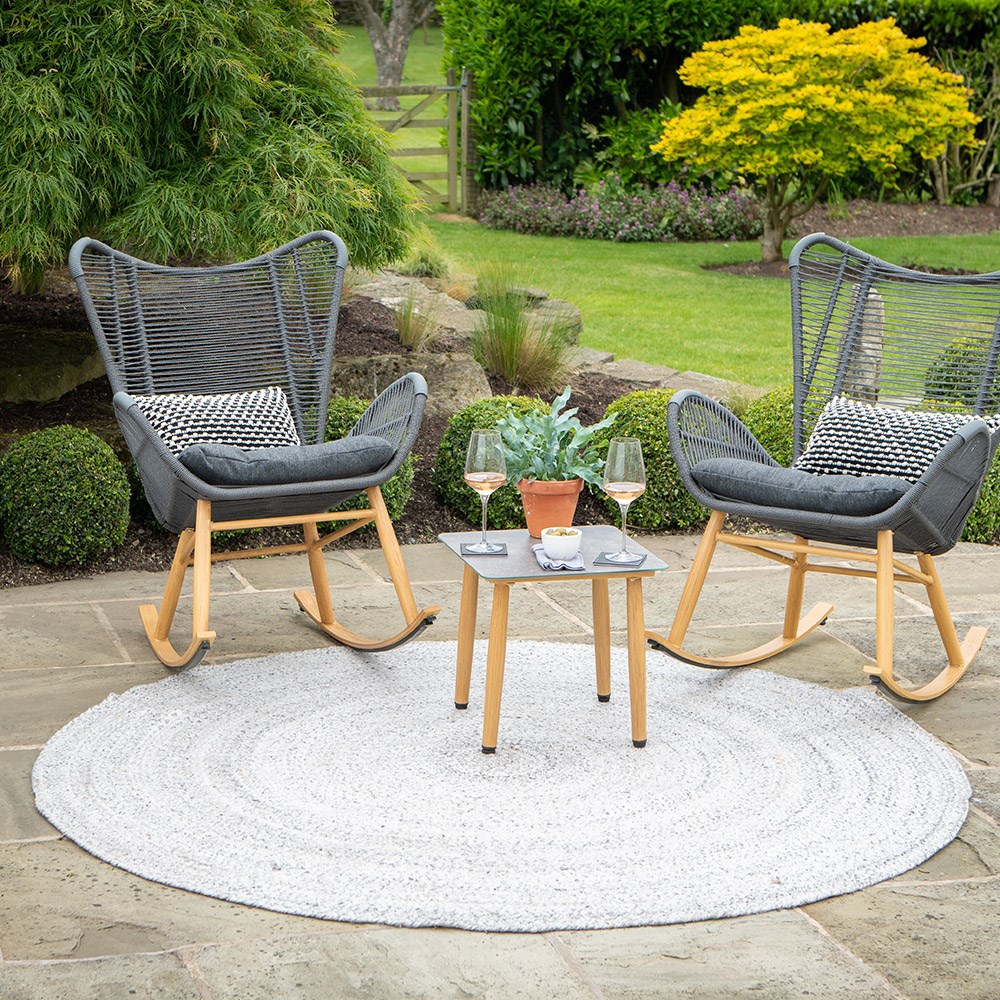 Indoor/outdoor round rug - warm grey