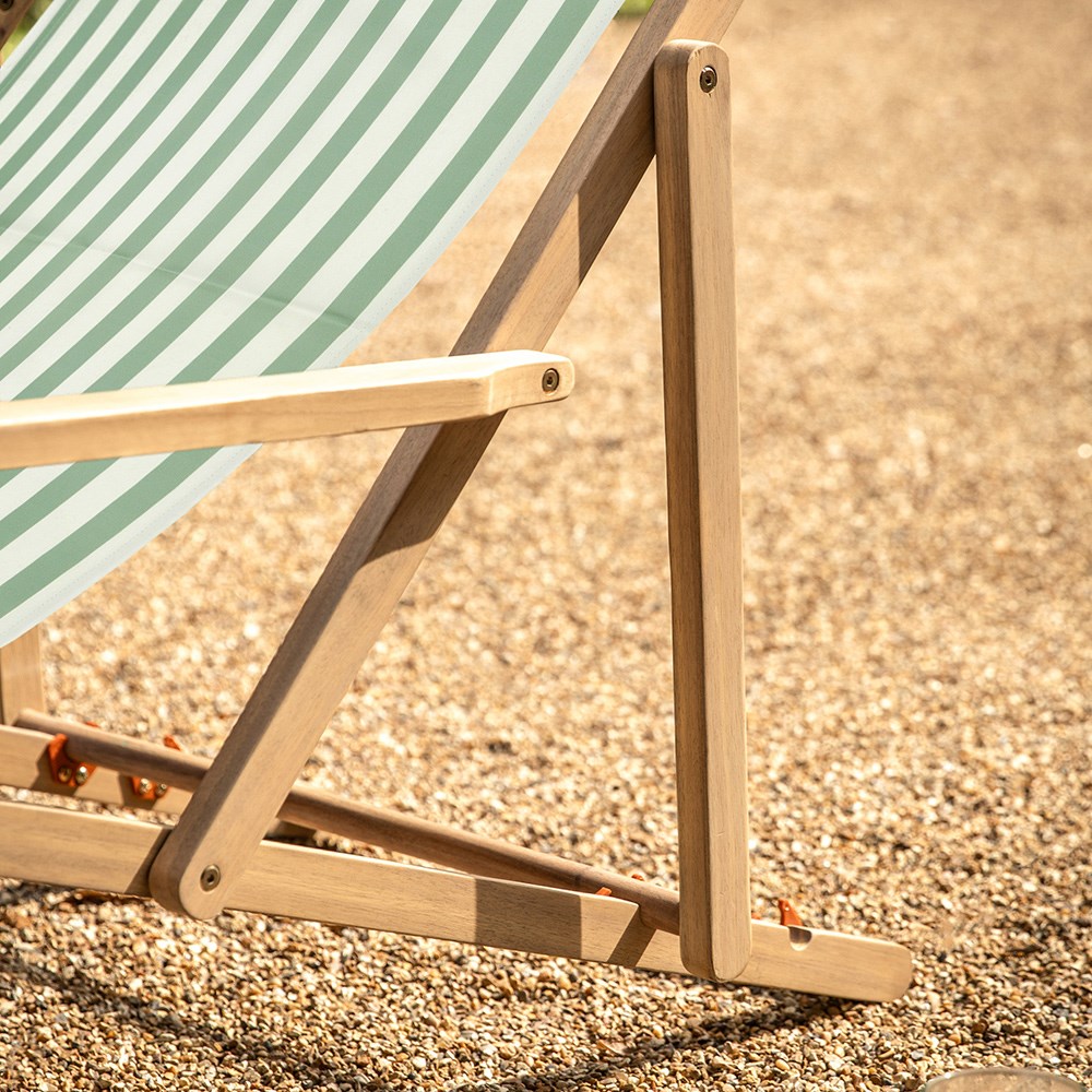Sage stripe deck chair