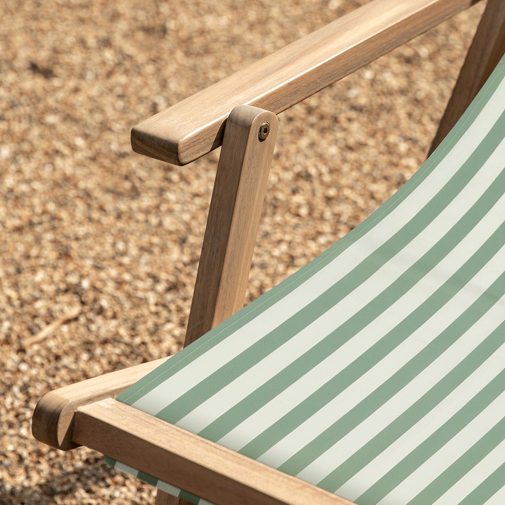 Sage stripe deck chair