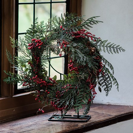 Festive red berry wreath