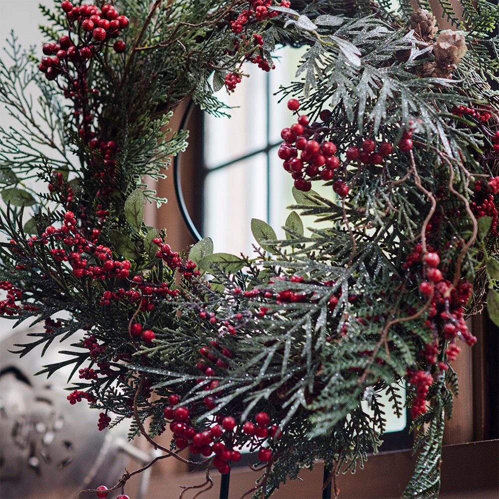 Festive red berry wreath