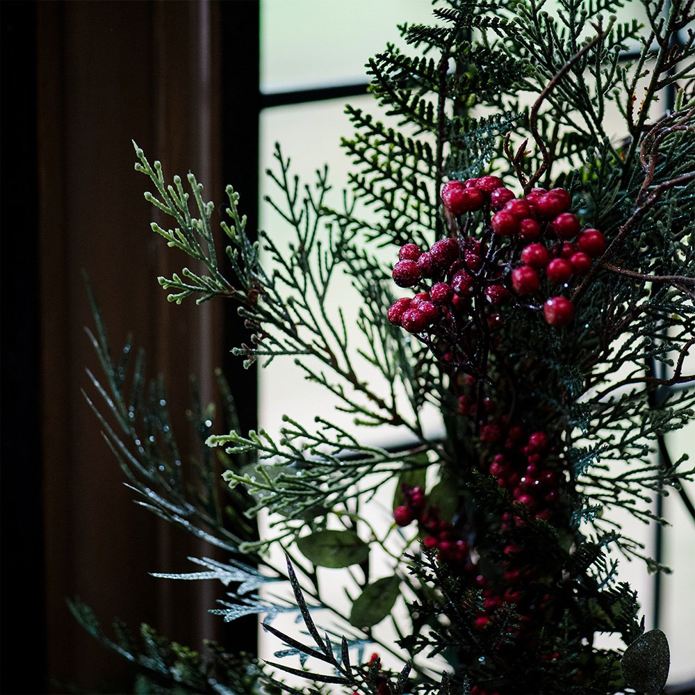 Festive red berry wreath