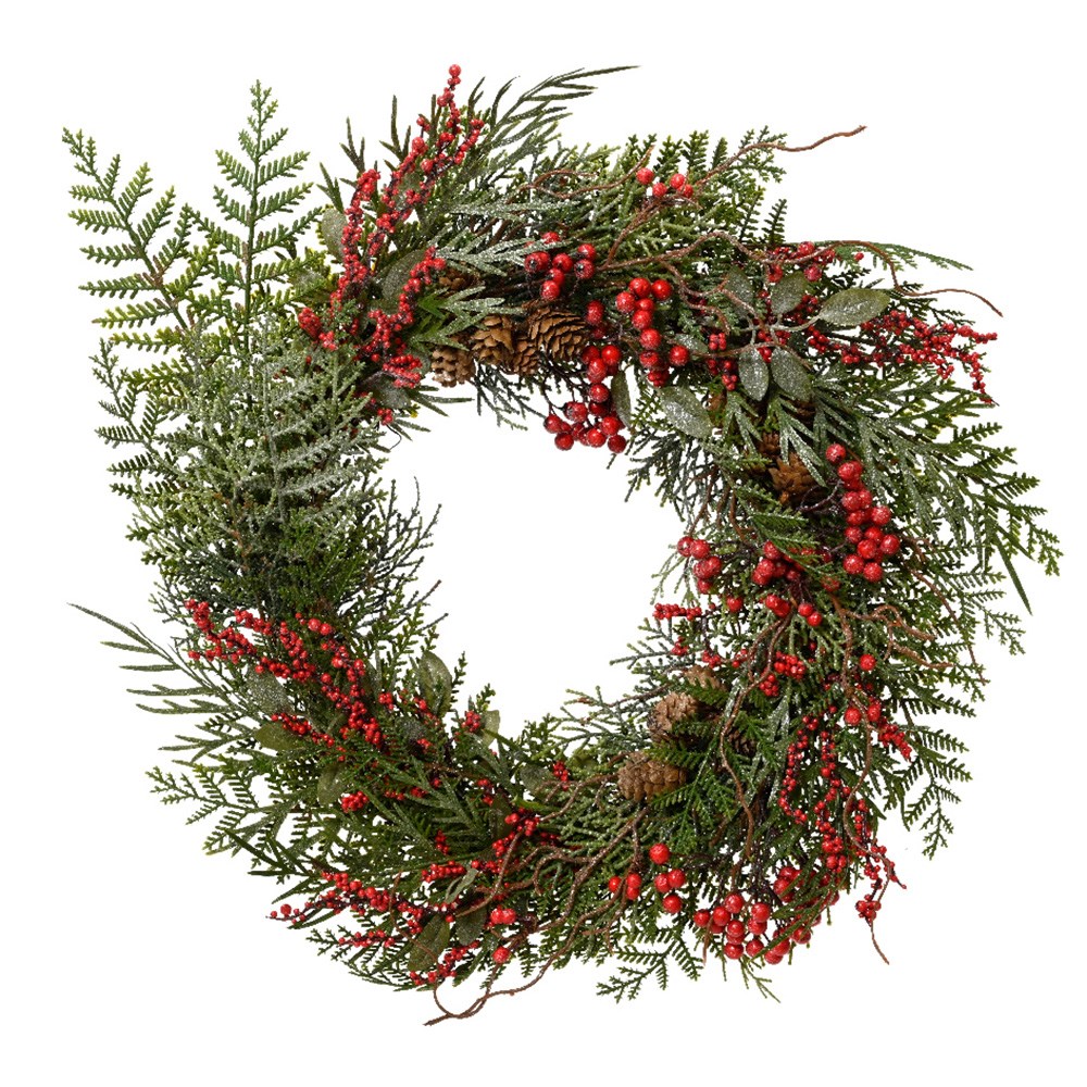 Festive red berry wreath