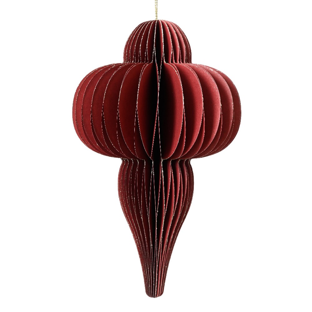 Red paper baubles - set of 3