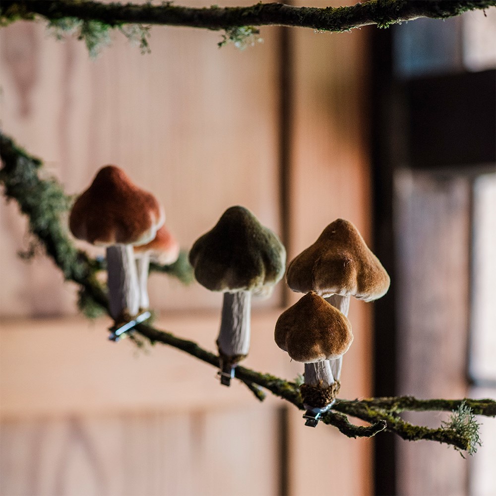 Mushroom clips - set of 3