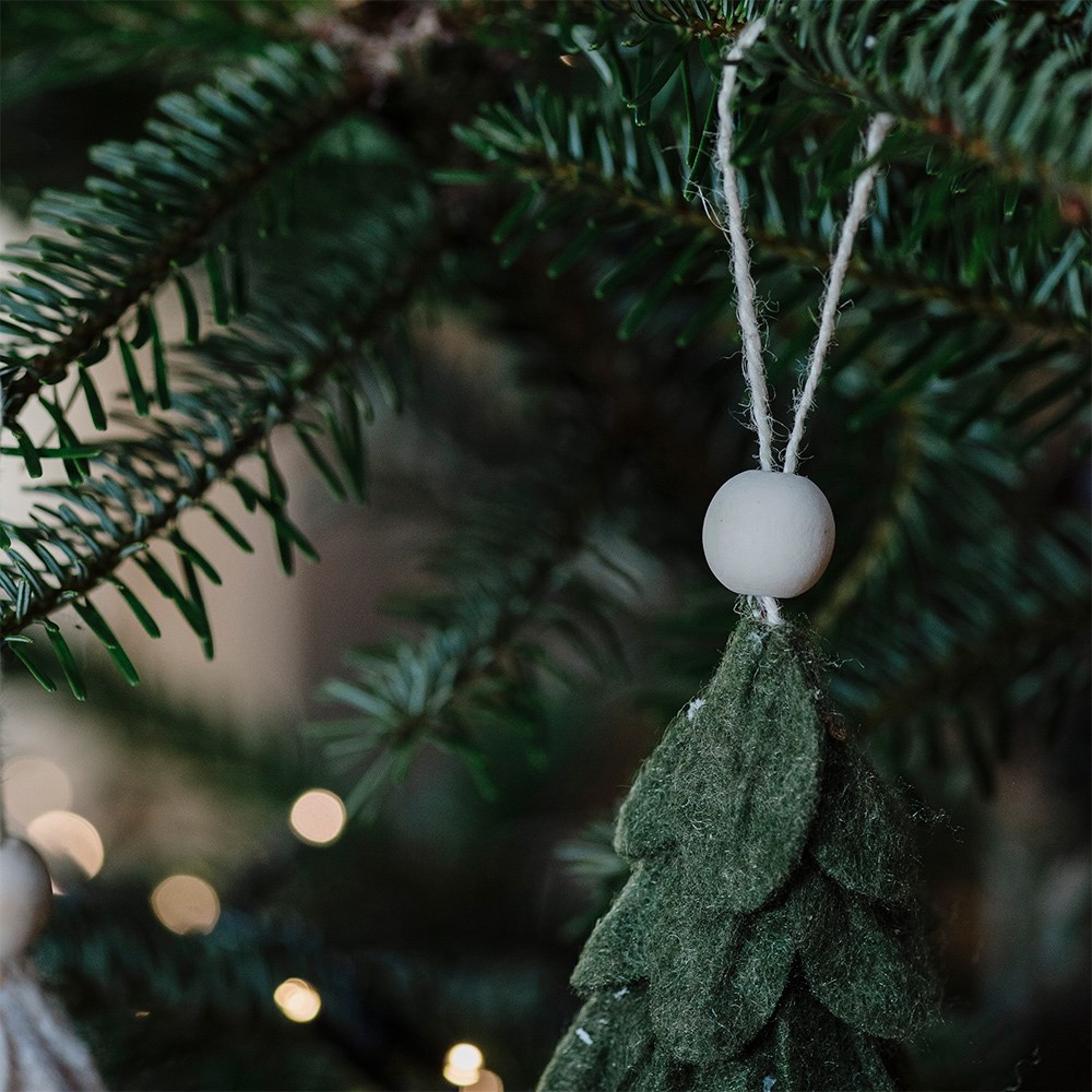 Three hanging felt trees