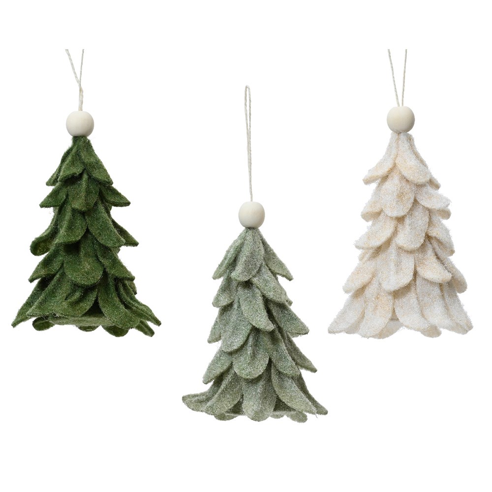Three hanging felt trees