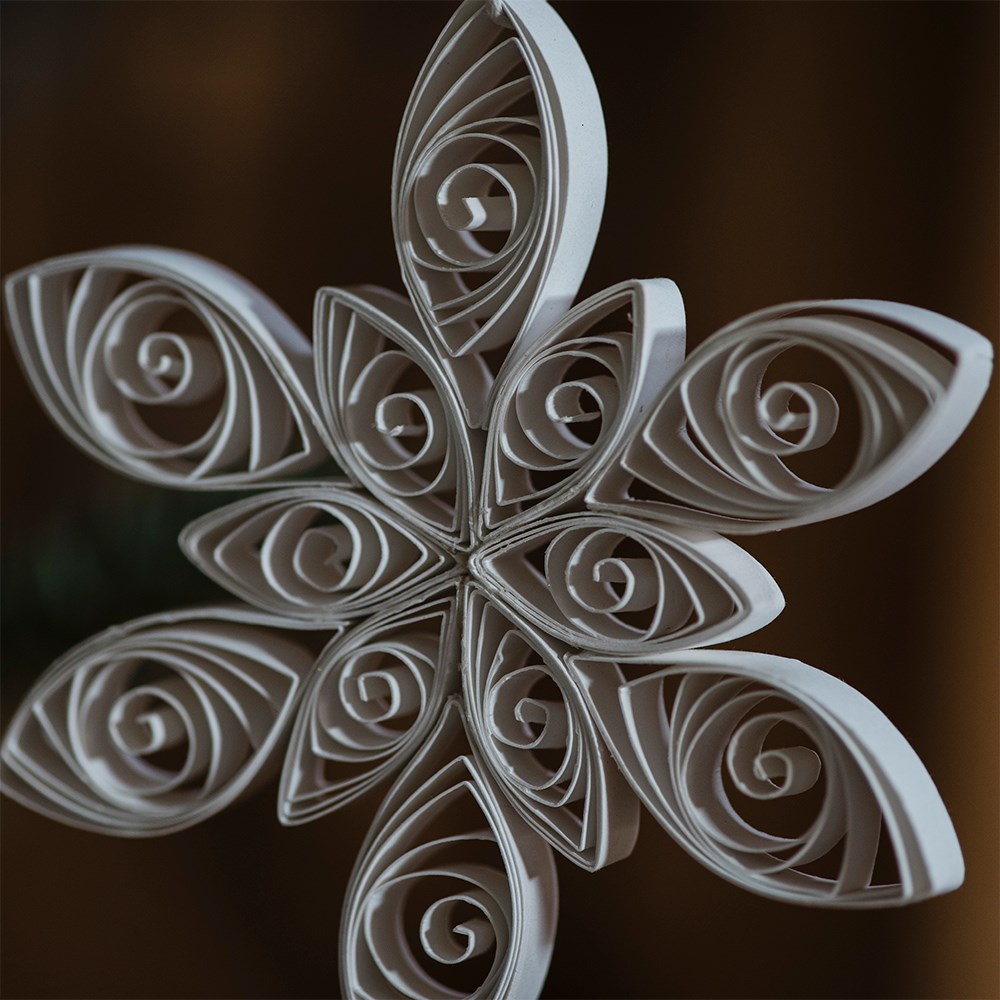 Two paper flower decorations