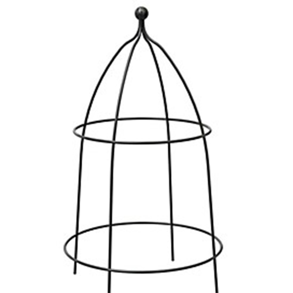 Ball top dome plant support - black
