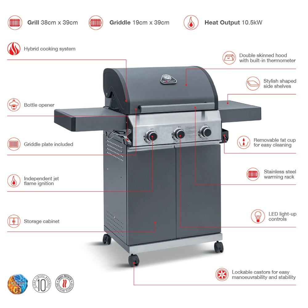 Grillstream classic three burner barbecue