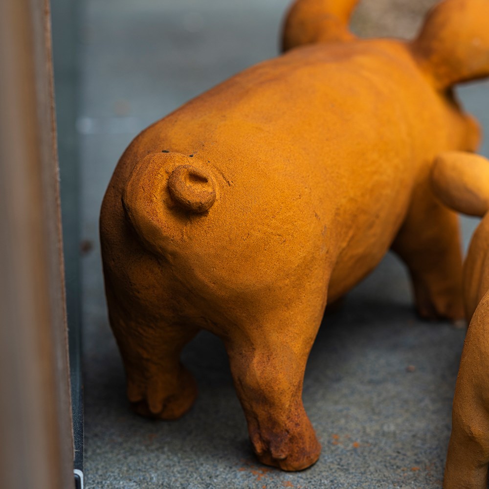 Rusty pig ornament