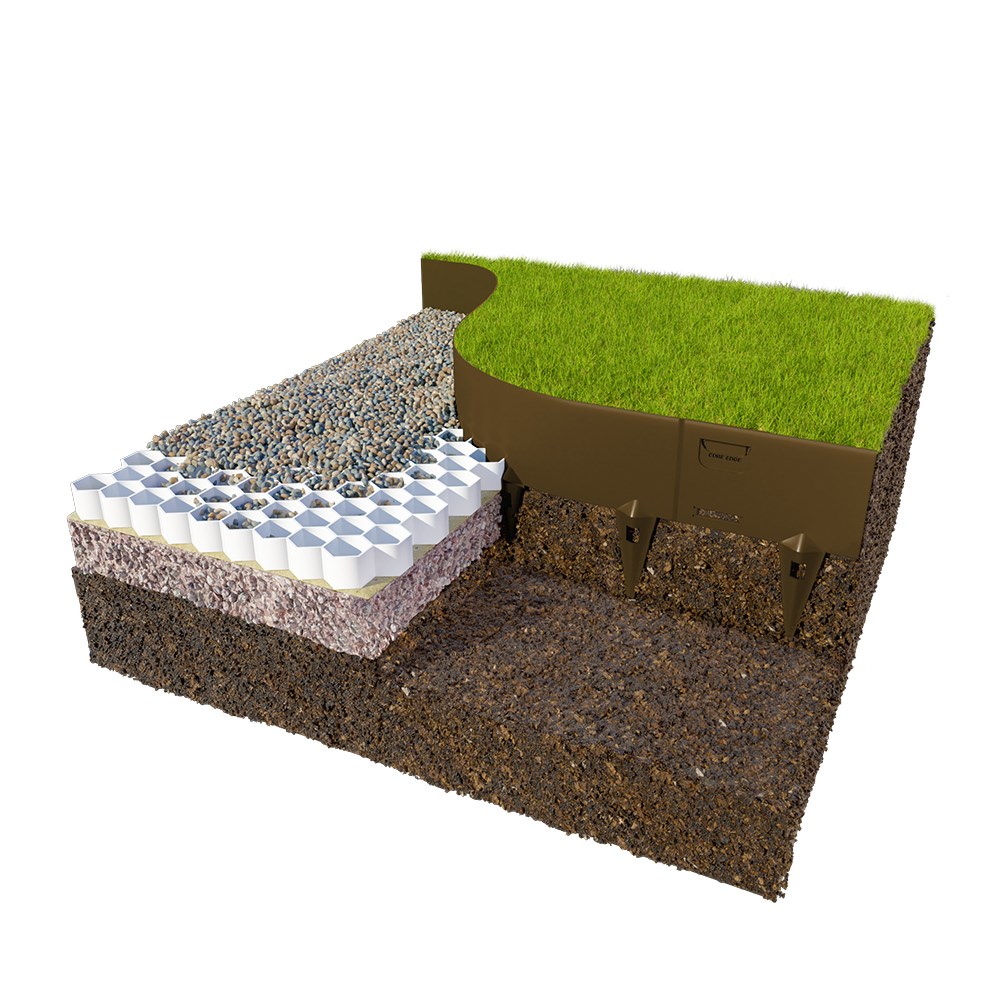 Powder coated steel flexible garden edging - brown