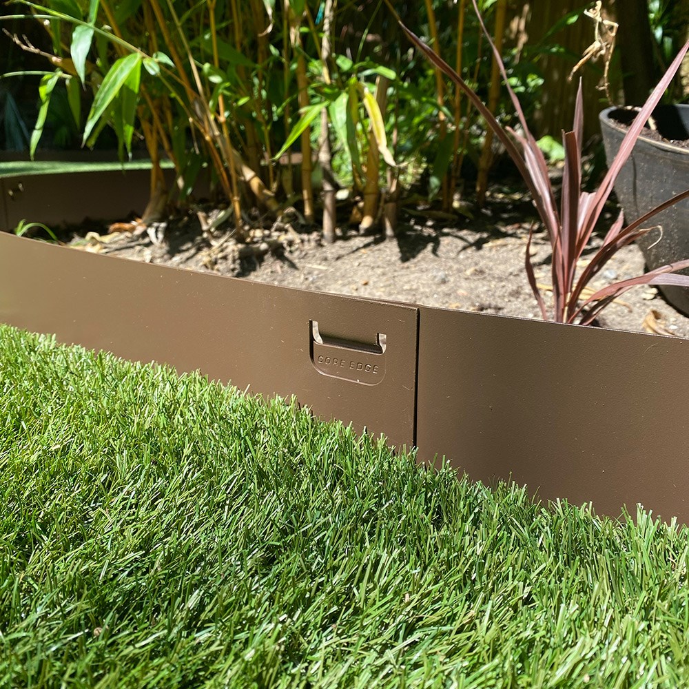 Powder coated steel flexible garden edging - brown