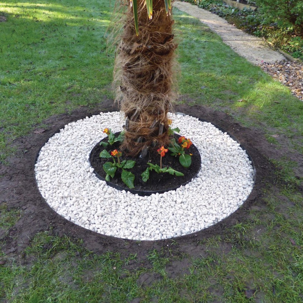 Powder coated steel tree ring edging - black