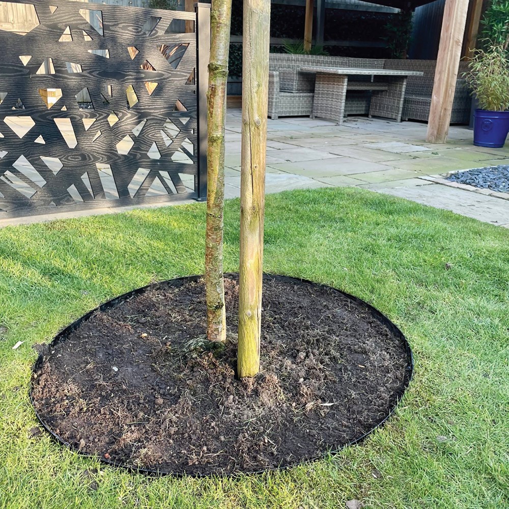 Powder coated steel tree ring edging - black