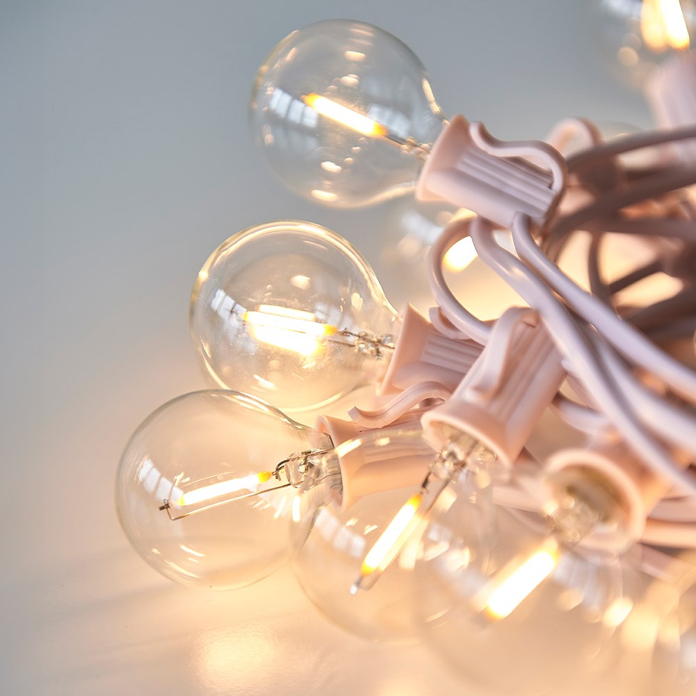 Pink festoon lights 15 bulbs