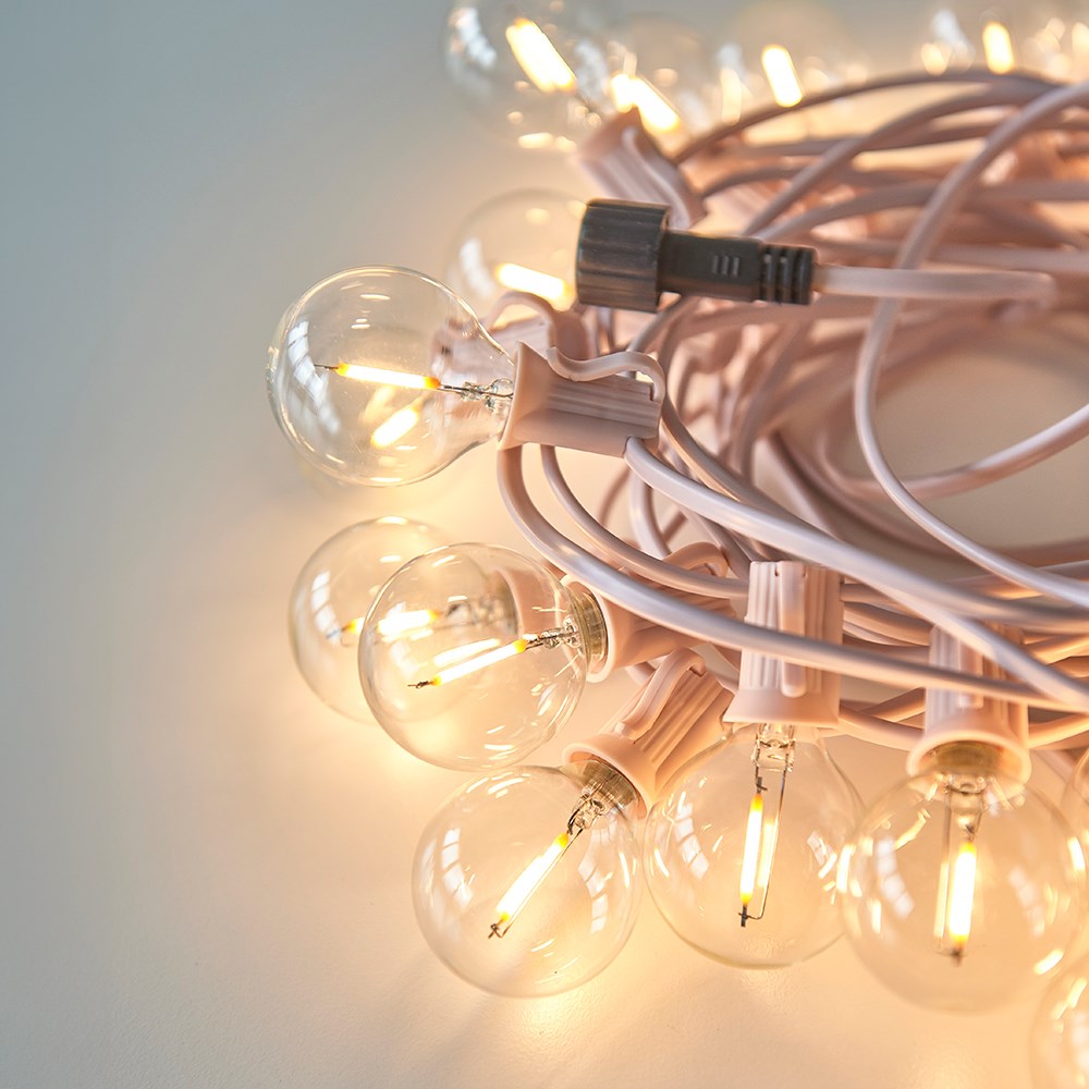 Pink festoon lights 15 bulbs