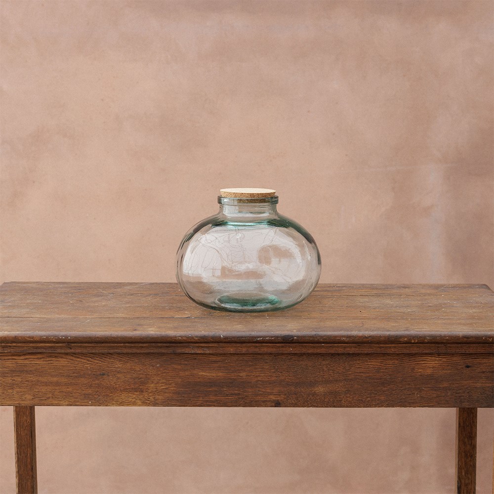 Low plant terrarium bottle