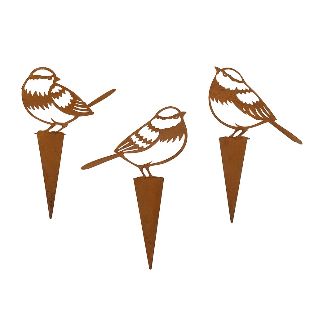 Set of three bird stakes