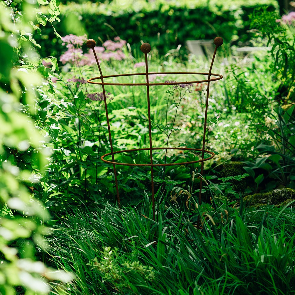 Extra large peony plant support - rust
